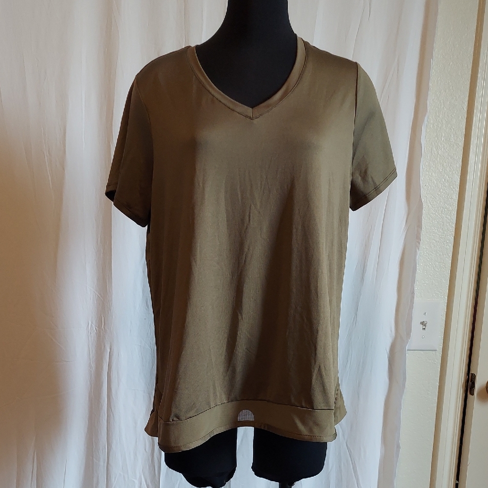 Adrienne Vittadini Green Relaxed Short Sleeve T-Shirt